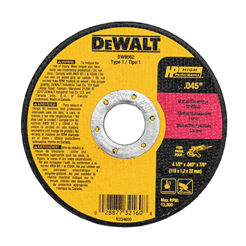 DEWALT Cutting Wheel,  4-1/2-Inch(DW8062B5)